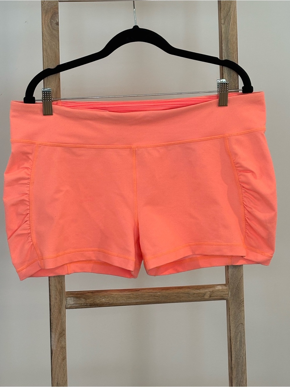 Under Armour Neon Orange Ruched Compression Shorts XL